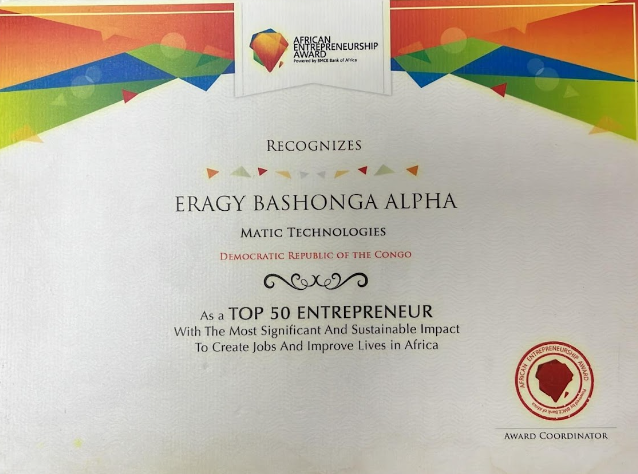 Awards and Recognition: Matic Enterprises Among Top 50 in the Africa Entrepreneurship Award 2017